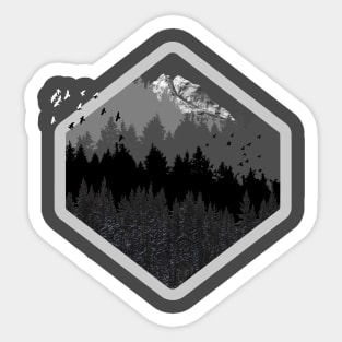 Retro Mountain Forest - Trees Are The Cure Sticker